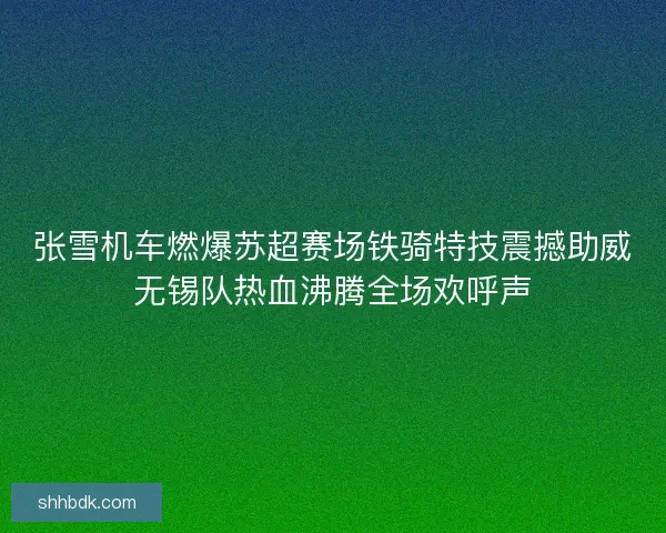 张雪机车燃爆苏超赛场铁骑特技震撼助威无锡队热血沸腾全场欢呼声